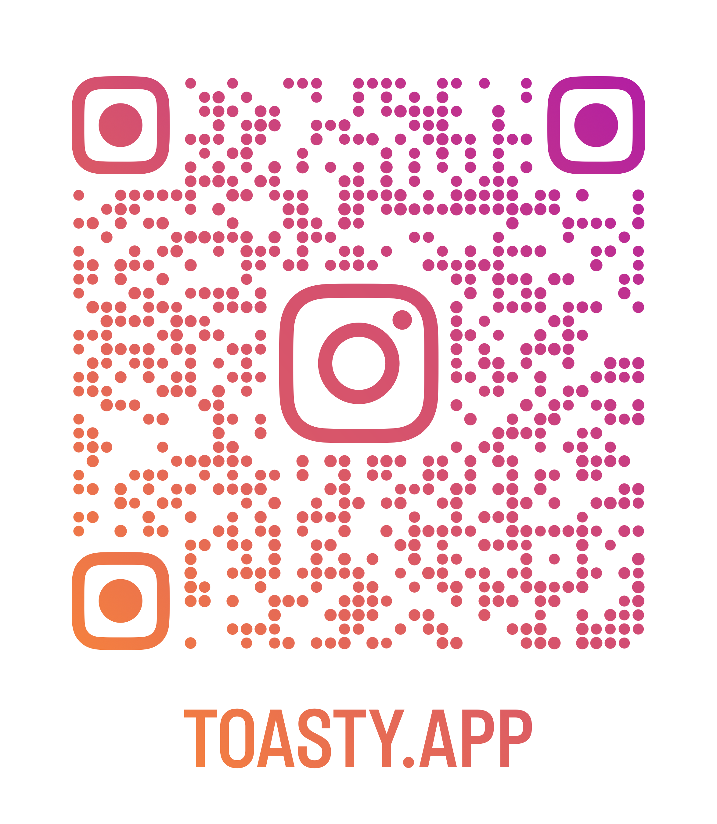 Instagram QR code linking to toasty.app
